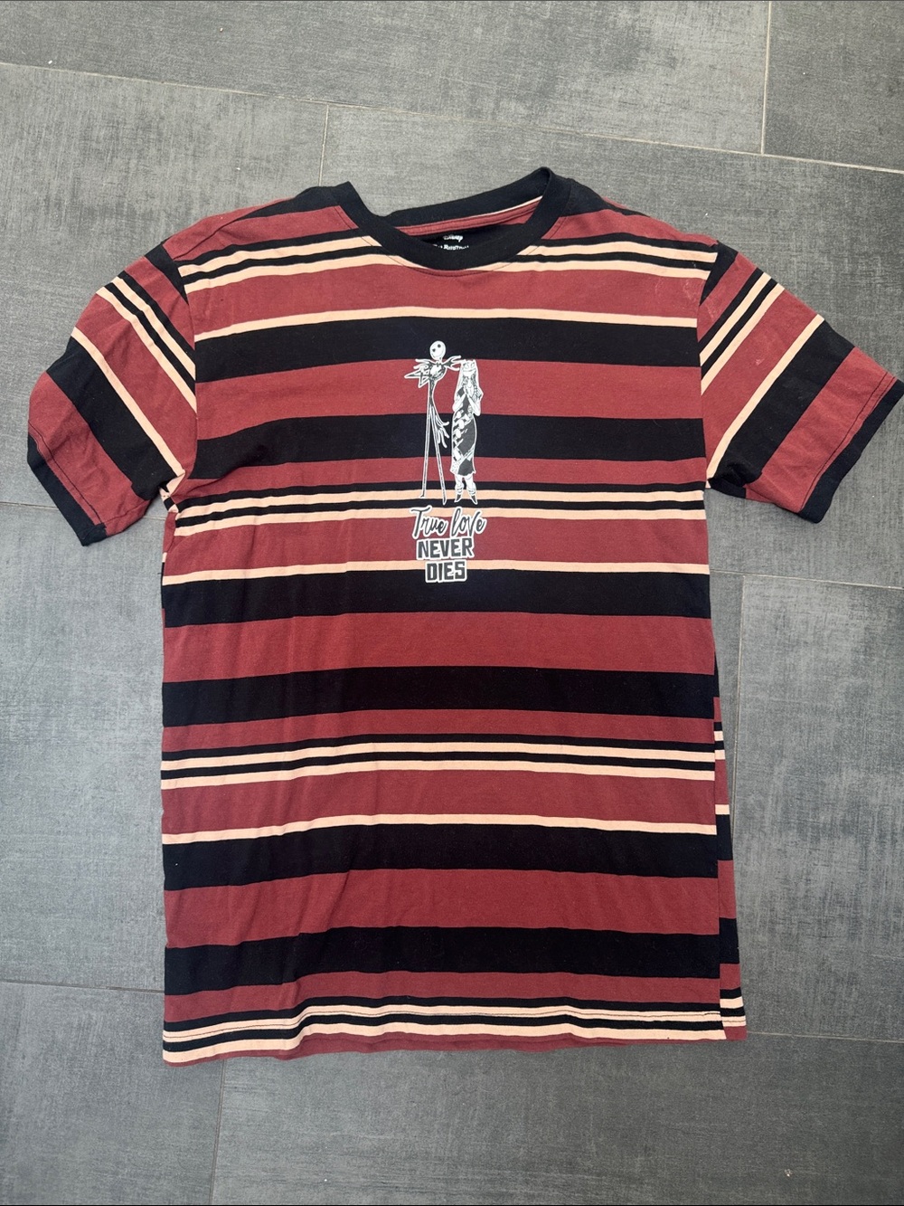 Disney Nightmare Before Xmas Striped Short-Sleeve Tee with Graphic